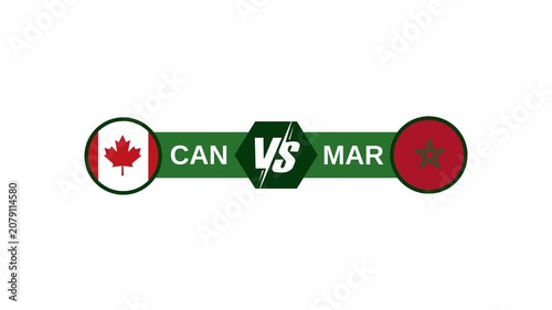 Canada vs Morocco Soccer Scoreboard Animation Lower Third Transparent Green Screen