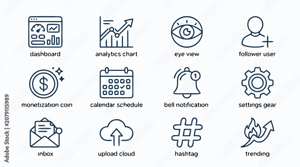 Fototapeta premium set of social media and app icons