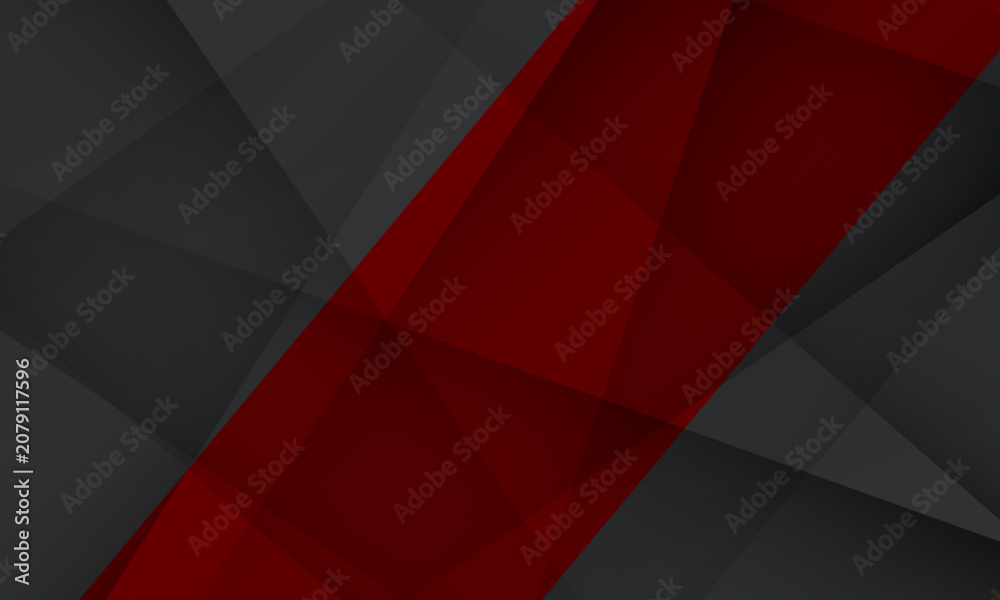 Obraz premium Abstract Dark Grey and Red Geometric Background with Overlapping Polygons. Vector Eps 10