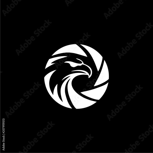 Camera Lens Eagle Logo Design.