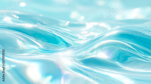 透明感のある抽象的な水流のイメージ