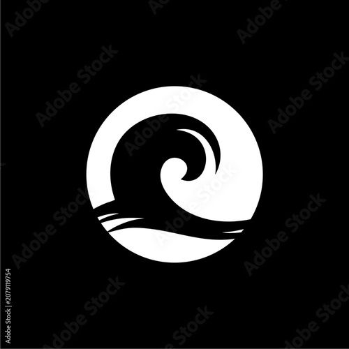 Wave Icon Black White Logo.