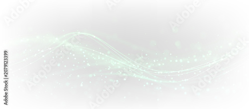 Curved green rays with glowing trail and smooth motion PNG