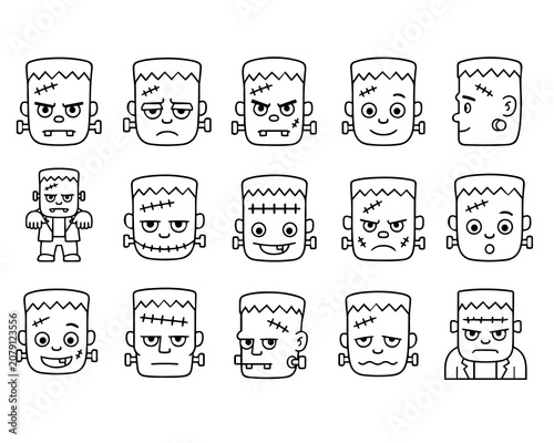 Halloween Frankenstein monster icons