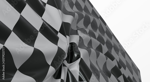Wavy checkered fabric patte...