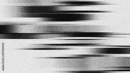 Cuadro en lienzo Monochromatic horizontal speed lines abstract background with grainy noise textu