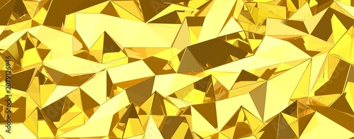 Canvas Print Abstract geometric background with shimmering golden facets and luxurious highli