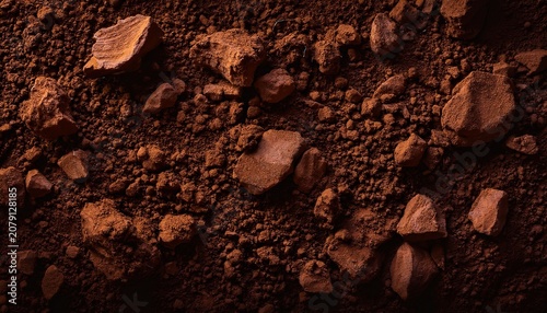 earthy ground a close up view of rich dark soil the texture shows a surface slightly illuminated