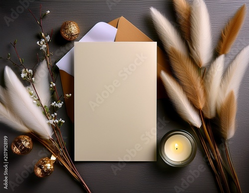 blank greeting card mock up for an invitation