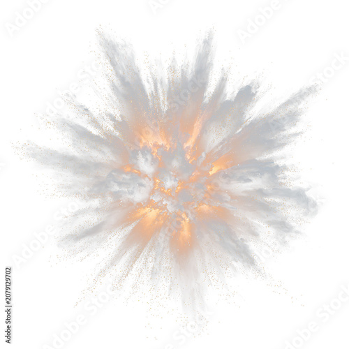 Dynamic fire blast with glowing flames isolated on transparent PNG