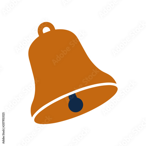 Obraz na plátně Large Orange Bell With Clapper Inside.