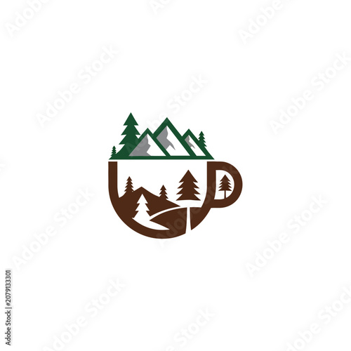 Coffee Cup Landscape Logo