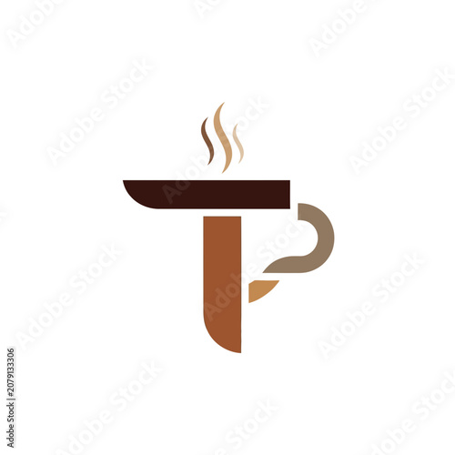 Coffee cup logo design with steam