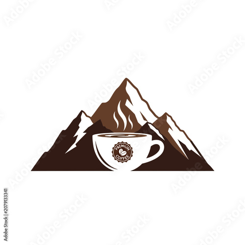Coffee Cup Mountain Logo