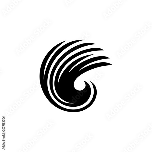 Black Wave Graphic Design Element.