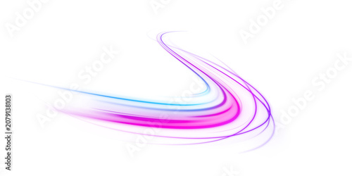 Canvastavla Brilliant abstract curves glow with futuristic laser light and smooth motion