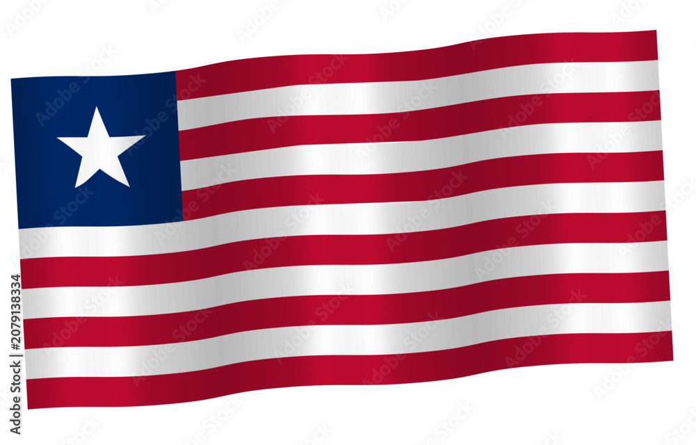 Obraz premium wave flag of Liberia icon vector illustration