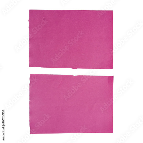 Two pink overlapping rectangles on plain background isolated on transparent background