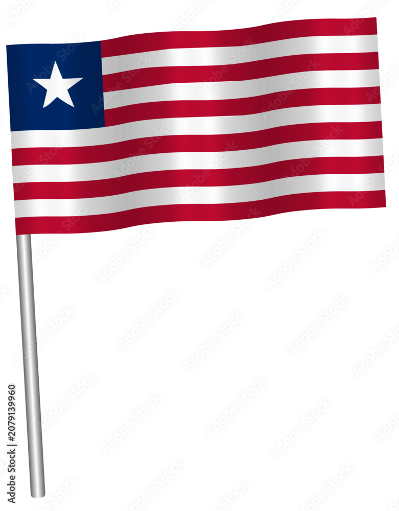 Fototapeta premium Liberia wind flag icon vector illustration