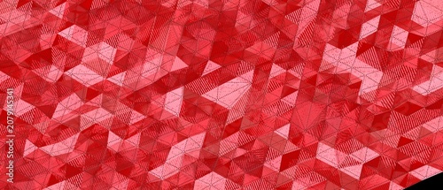 Billede på lærred Dynamic red abstract polygonal pattern background texture representing energy an