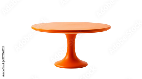 Matte orange cake pedestal display stand 3D mockup isolated on transparent background.png