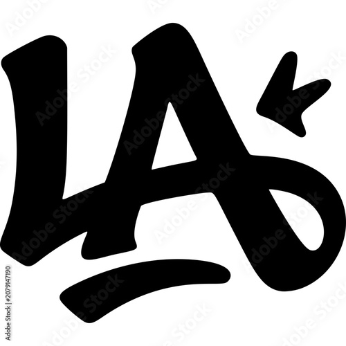 LA Graffiti Glyph Icon Vector