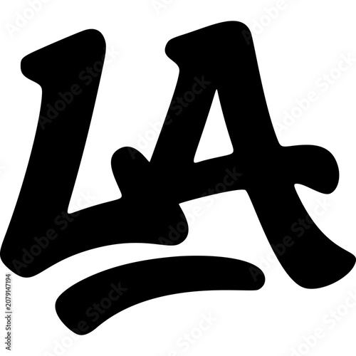 LA Graffiti Glyph Icon Vector