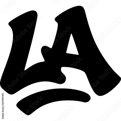 LA Graffiti Glyph Icon Vector
