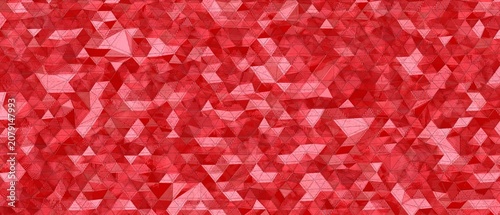 Dynamic red abstract pattern composed of textured triangles creating depth and visual interest.