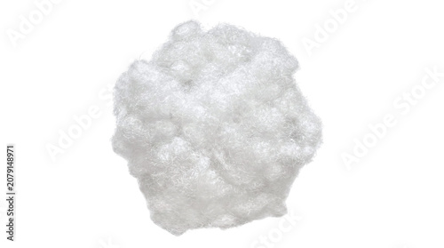 Quadro em tela Soft white fluffy cotton wool ball for stuffing or cloud concept on a transparen