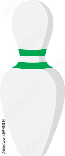 Bowling Pin With Green Stripes Illustration