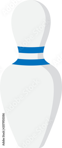Bowling Pin with Blue Stripes Illustration