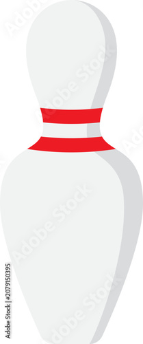 Bowling Pin With Red Stipres Illustration