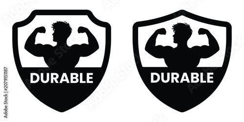 Фотография Durable label or high durability label vector icon set