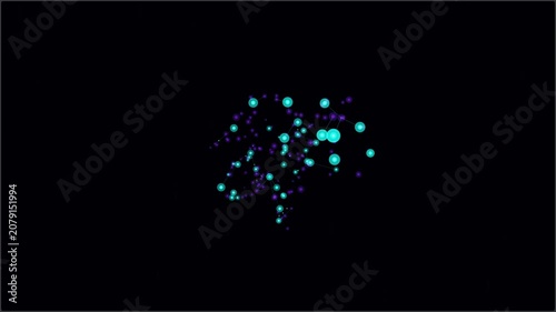 Abstract Network Animation of Purple and Blue Dots Connecting