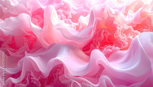 Abstract close-up of flowing pink fabric with soft lighting.