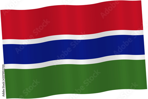 waving flag of Gambia icon vector illustration