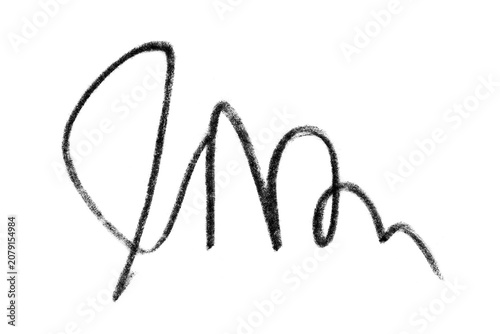 Photos Rough hand drawn autograph stroke, isolated on transparent cutout background