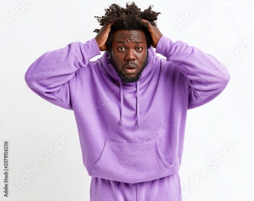 Stress And Anxiety Concept, Overwhelmed Young Black Man Grabbing Head In Despair, Facing Problems Or Bad News