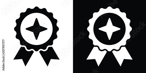 Foto Award ribbon badge with a star icon