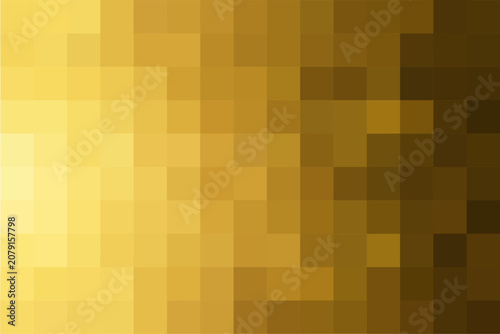 Gradient golden brown pixel background. Pixelated golden abstract background.