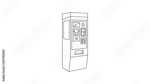 Cuadro en lienzo Modern Parking Meter Outline Vector
