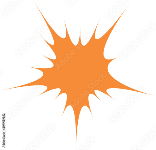 Orange comic book explosion burst starburst sticker shape