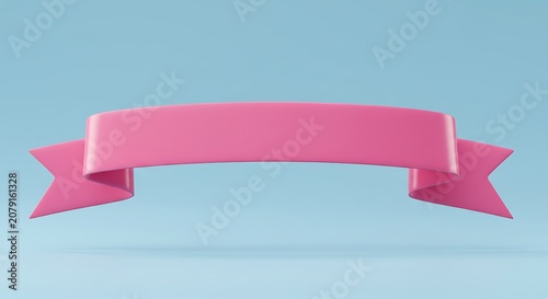 Soft Pink 3D Render: Curved Ribbon, Gentle Light