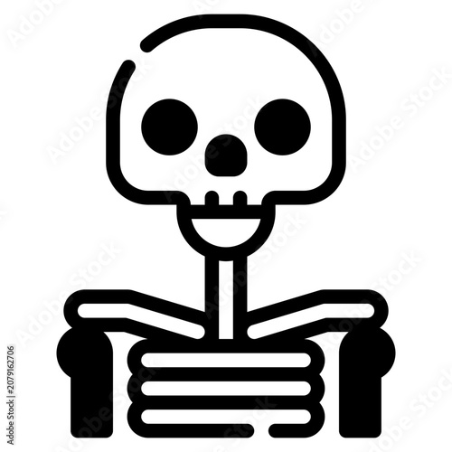Tableau sur toile Scary Skeleton with Glowing Eyes for Halloween Decor