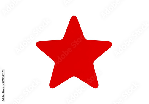 Bright red star symbol graphic perfectly isolated on transparent background