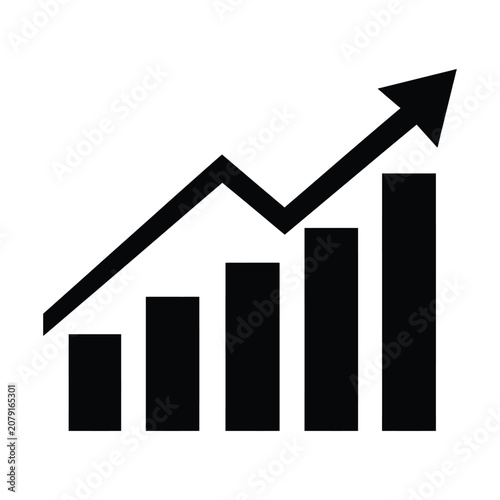 Growth chart with upward trend