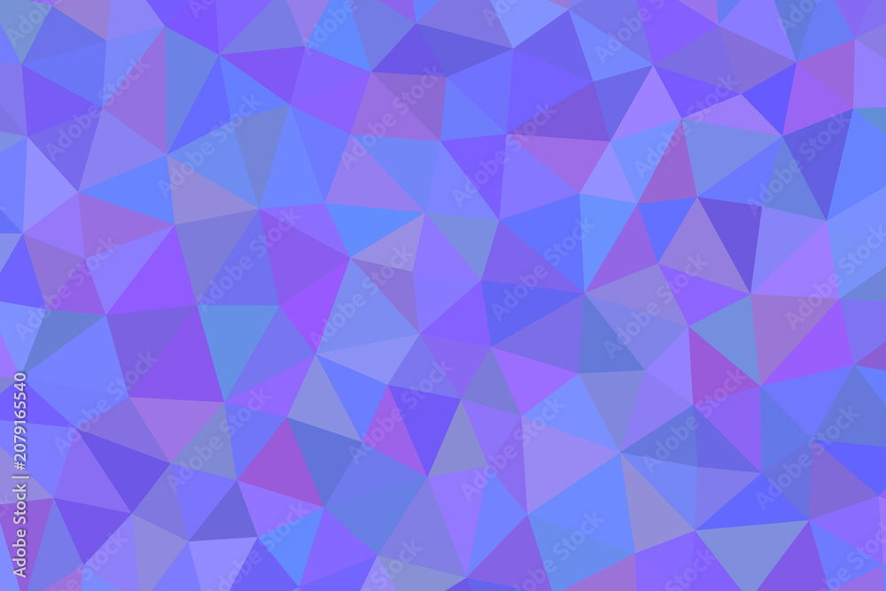 Fototapeta premium Purple low poly background, abstract geometric triangle pattern in violet and blue tones, modern crystalline mosaic texture for digital design