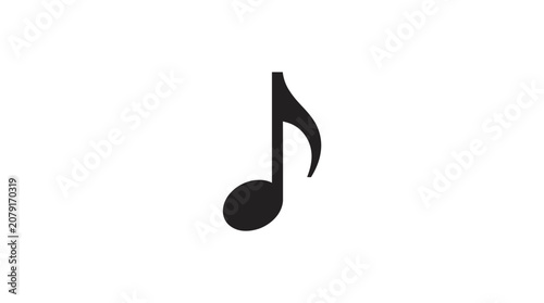 Obraz na płótnie Simple Black Eighth Note Vector Icon