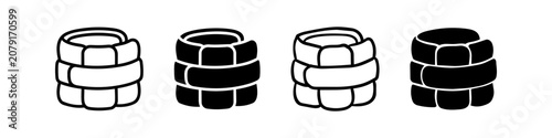 Bild auf Leinwand Set of four wrist and ankle weight icons for fitness and resistance training
